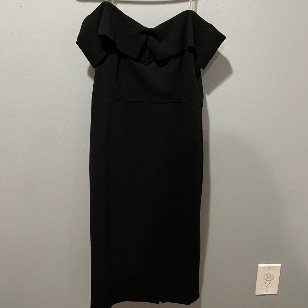 Off the shoulder black dress